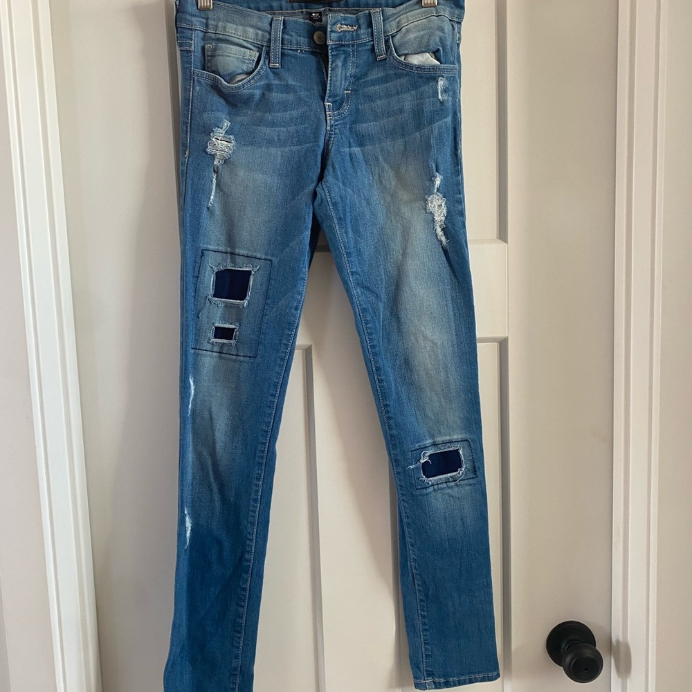 Flying Monkey patchwork skinny jeans